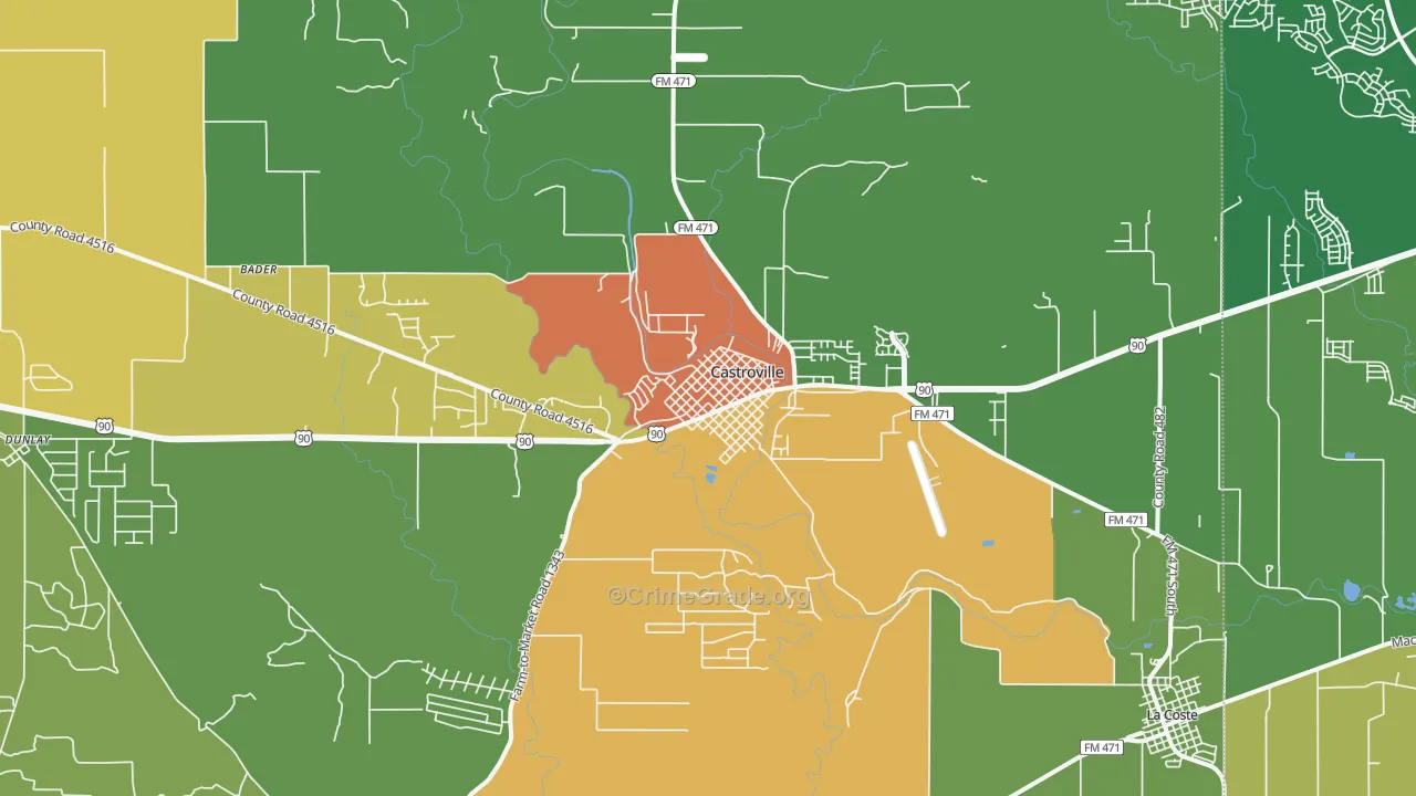 78009, TX Map of Drug-Related Crime Rates