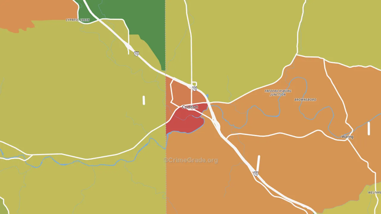 78013, TX Map of Drug-Related Crime Rates