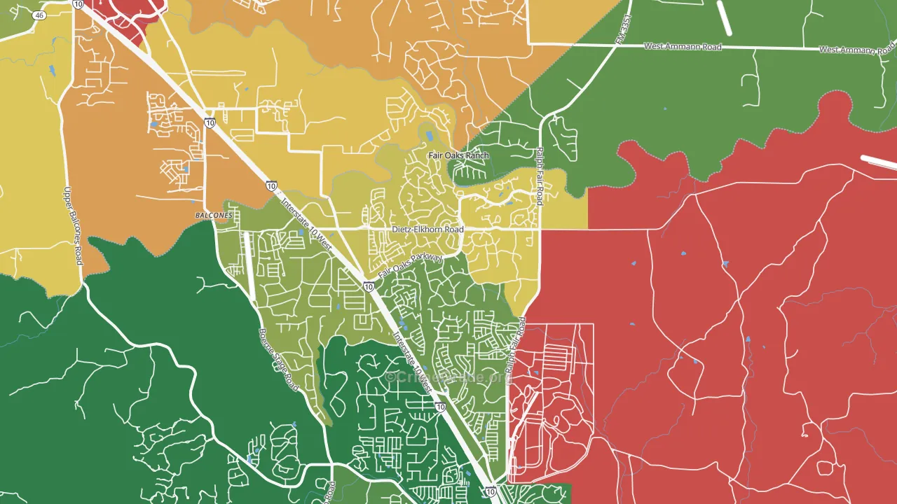78015, TX Map of Drug-Related Crime Rates