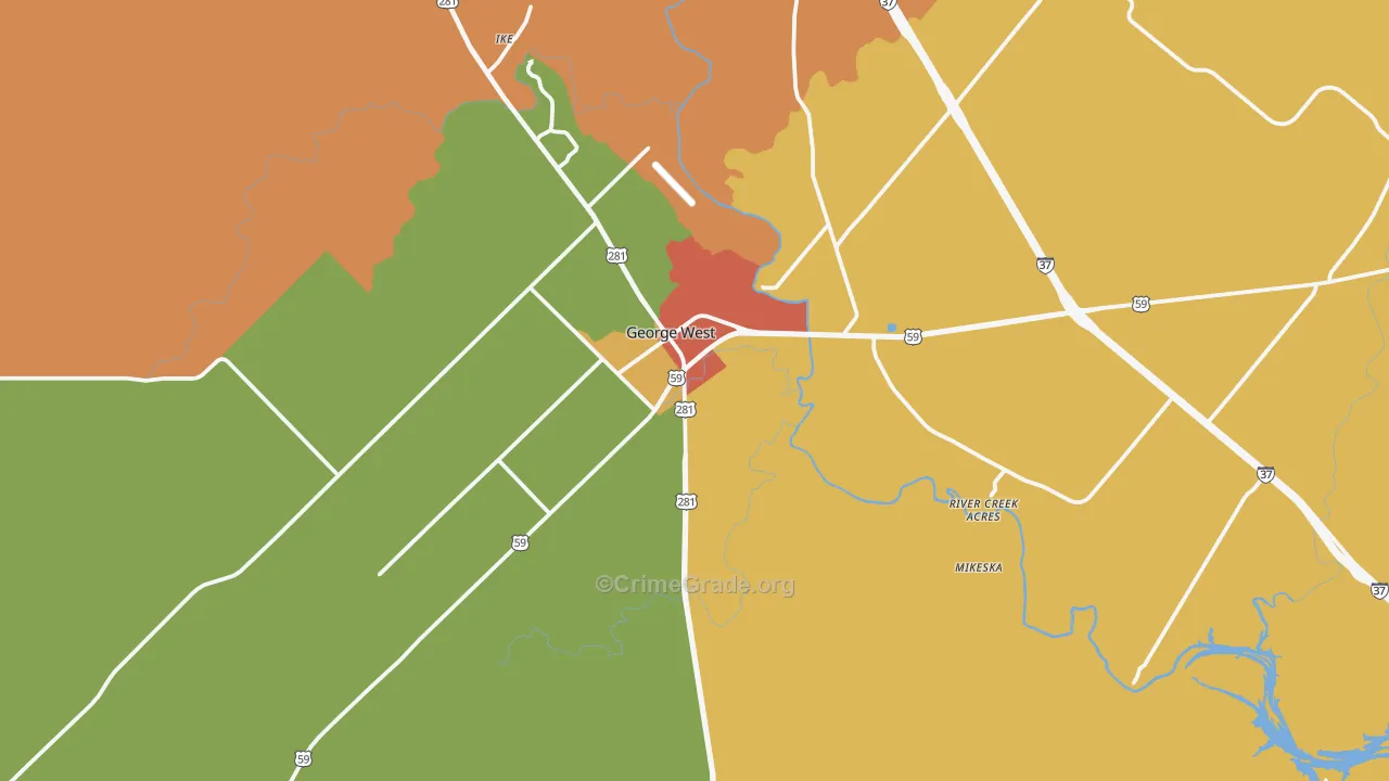 78022, TX Map of Drug-Related Crime Rates