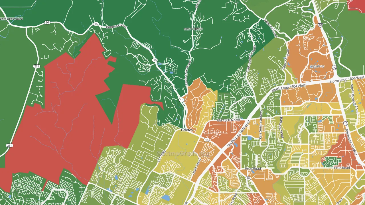 78023, TX Map of Drug-Related Crime Rates