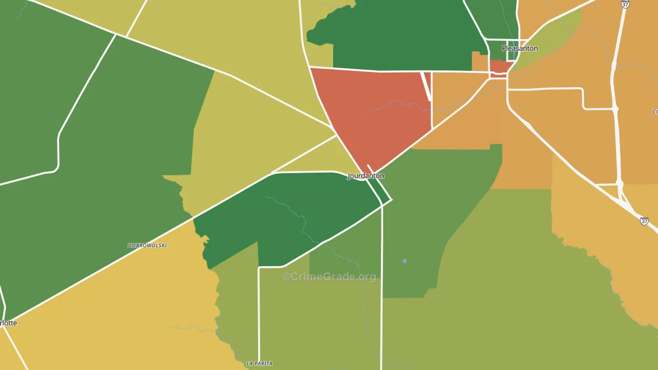 78026, TX Map of Drug-Related Crime Rates