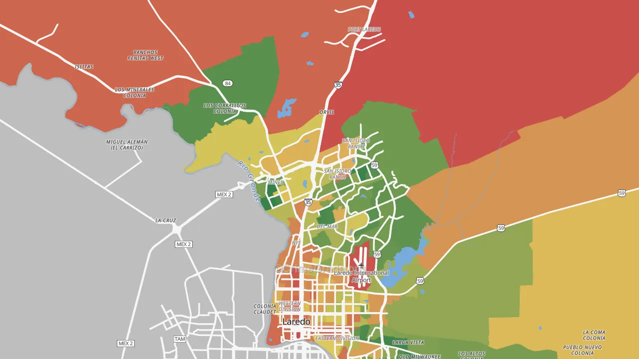 78045, TX Map of Drug-Related Crime Rates
