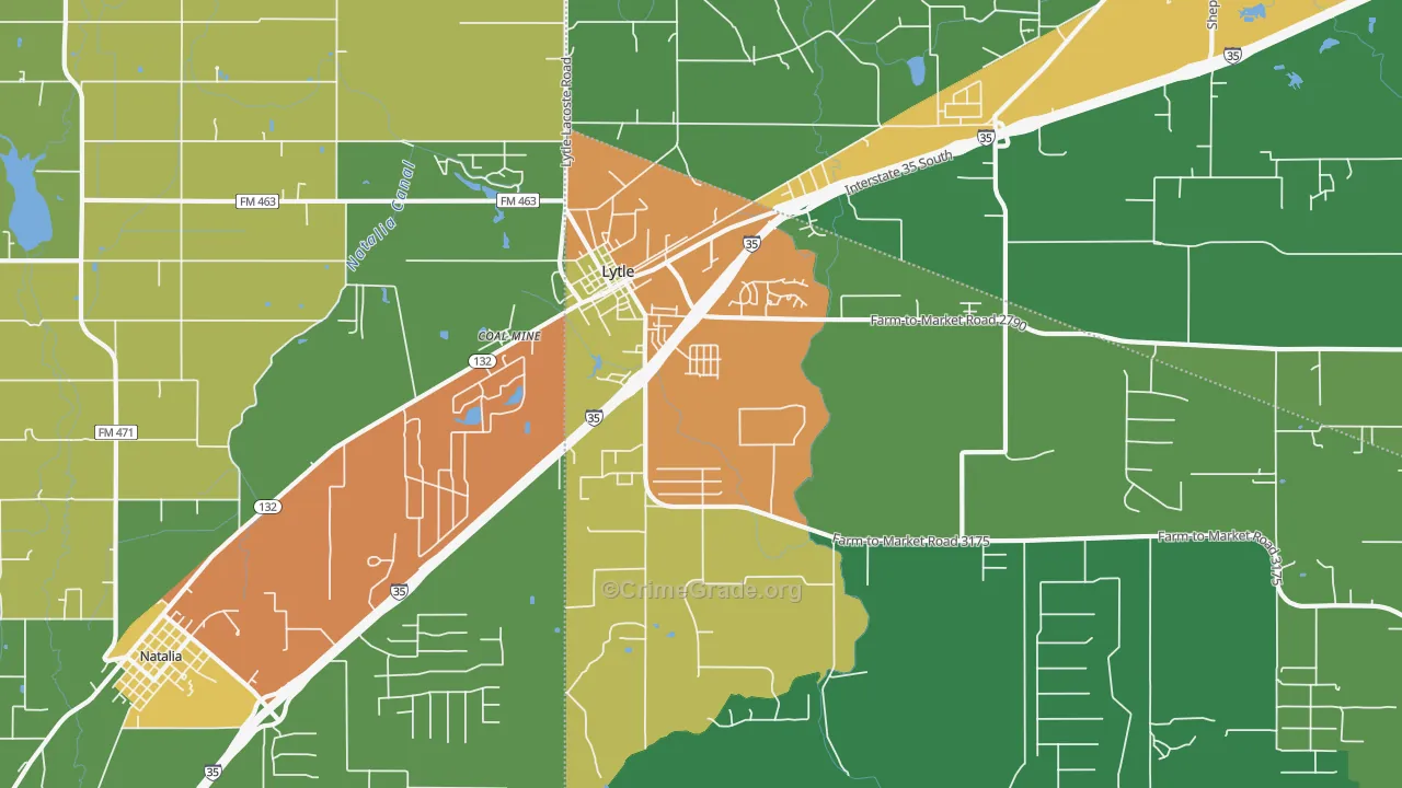 78052, TX Map of Drug-Related Crime Rates