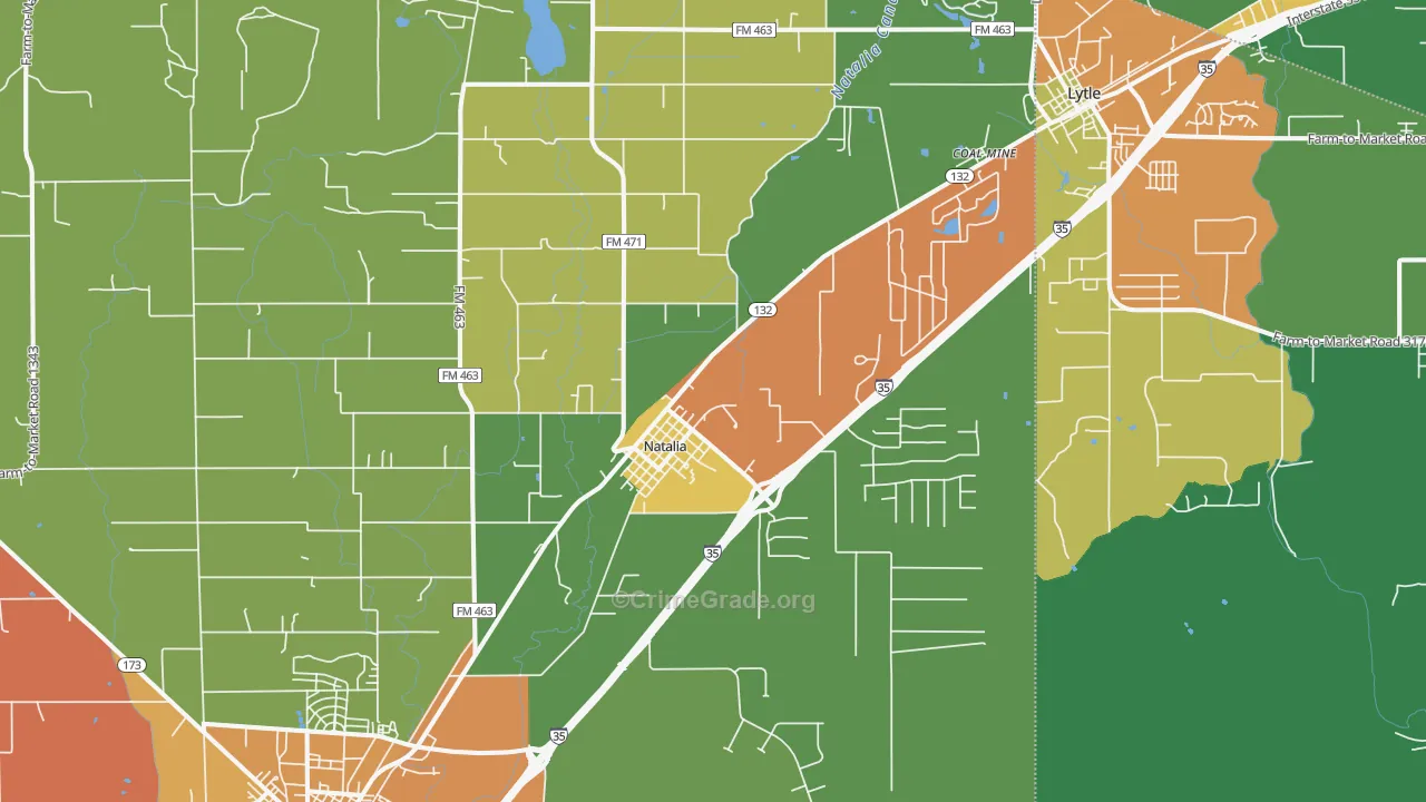 78059, TX Map of Drug-Related Crime Rates