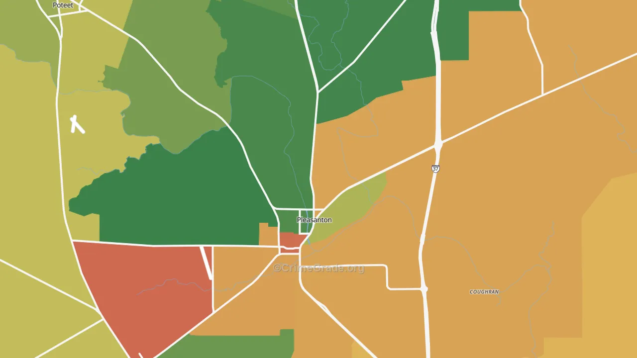 78064, TX Map of Drug-Related Crime Rates