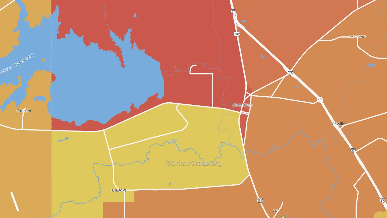 78071, TX Map of Drug-Related Crime Rates