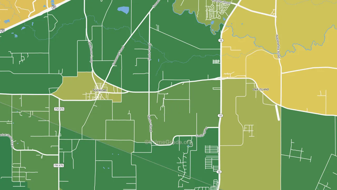 78073, TX Map of Drug-Related Crime Rates