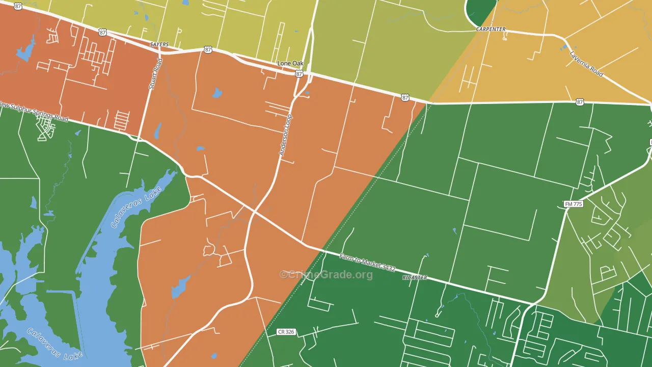 78101, TX Map of Drug-Related Crime Rates