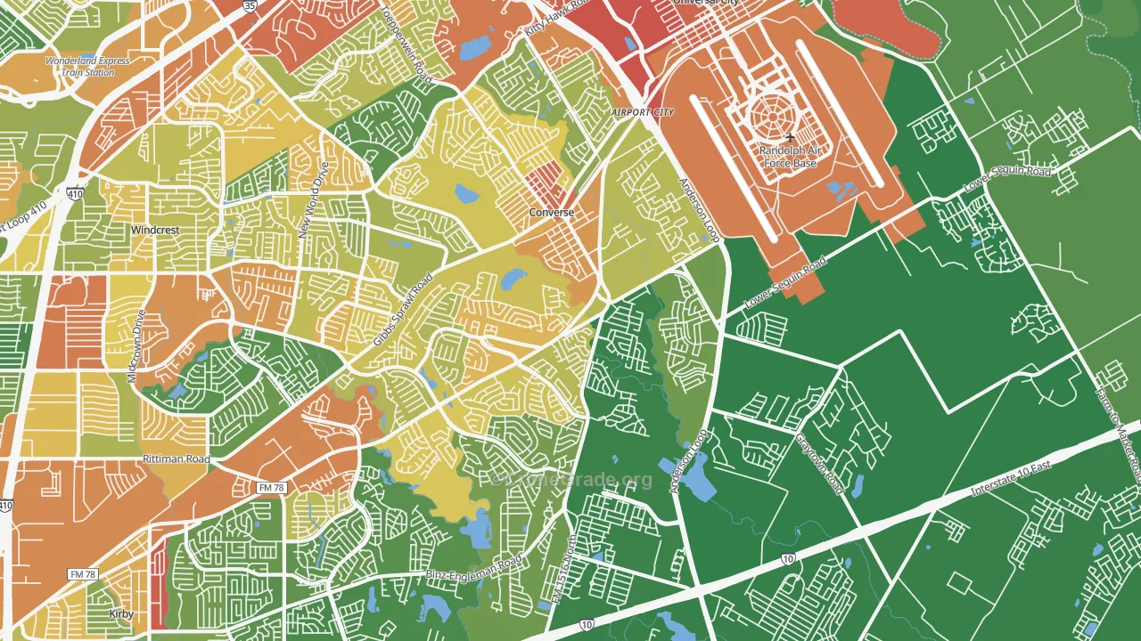 78109, TX Map of Drug-Related Crime Rates