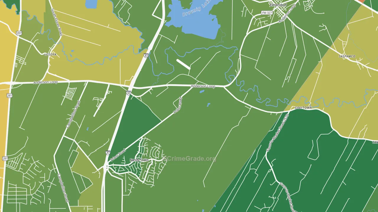 78112, TX Map of Drug-Related Crime Rates