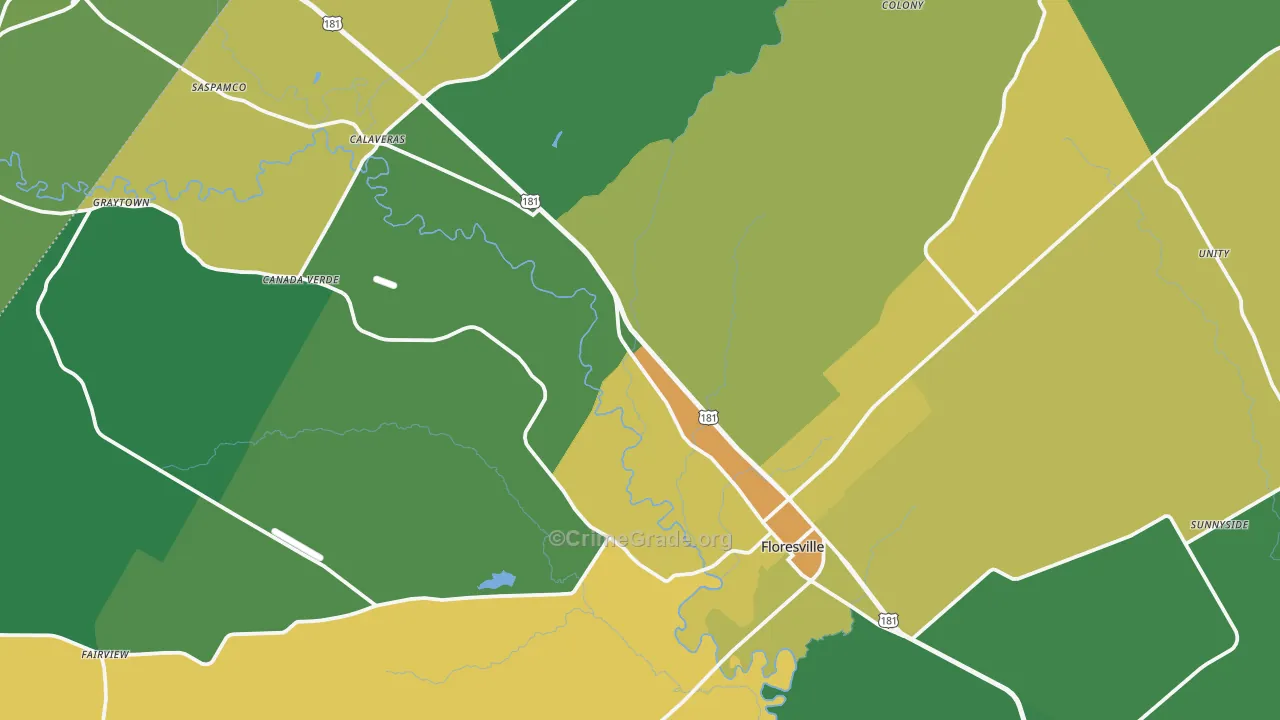 78114, TX Map of Drug-Related Crime Rates