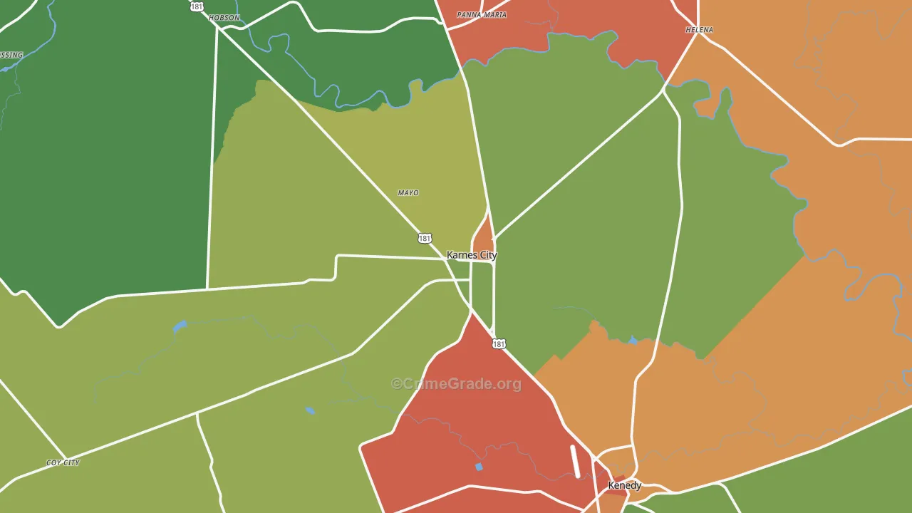 78118, TX Map of Drug-Related Crime Rates