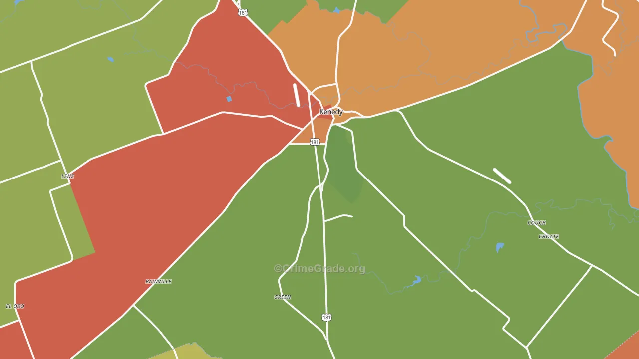 78119, TX Map of Drug-Related Crime Rates