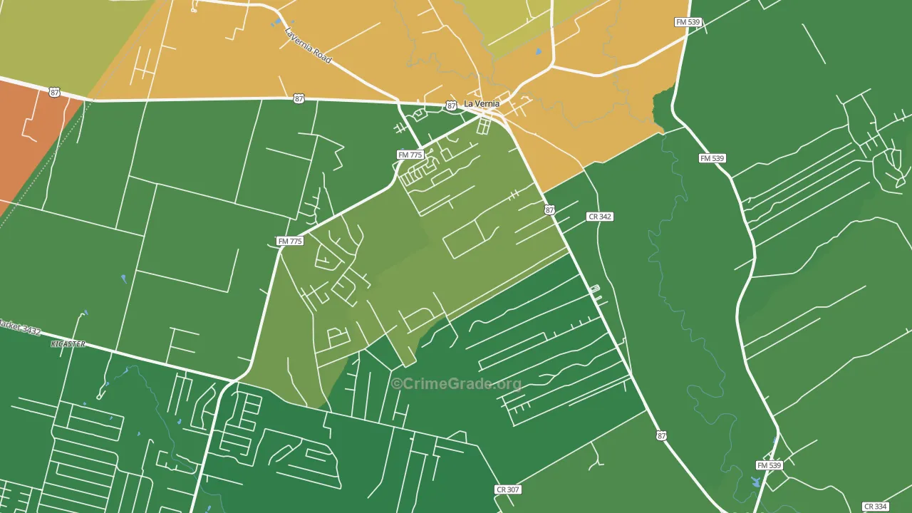 78121, TX Map of Drug-Related Crime Rates