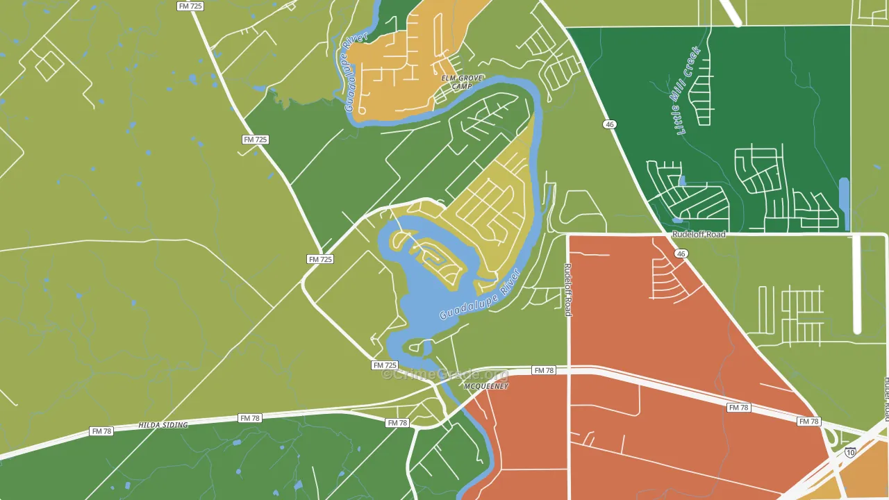 78123, TX Map of Drug-Related Crime Rates