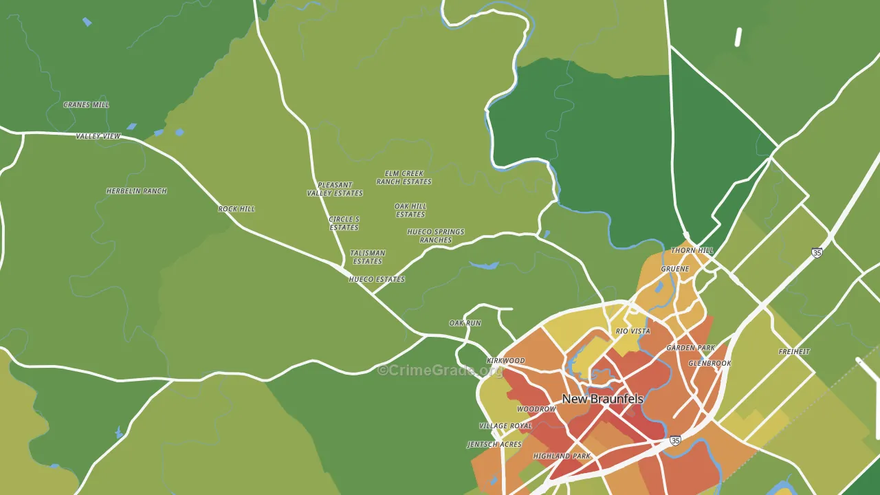 78132, TX Map of Drug-Related Crime Rates