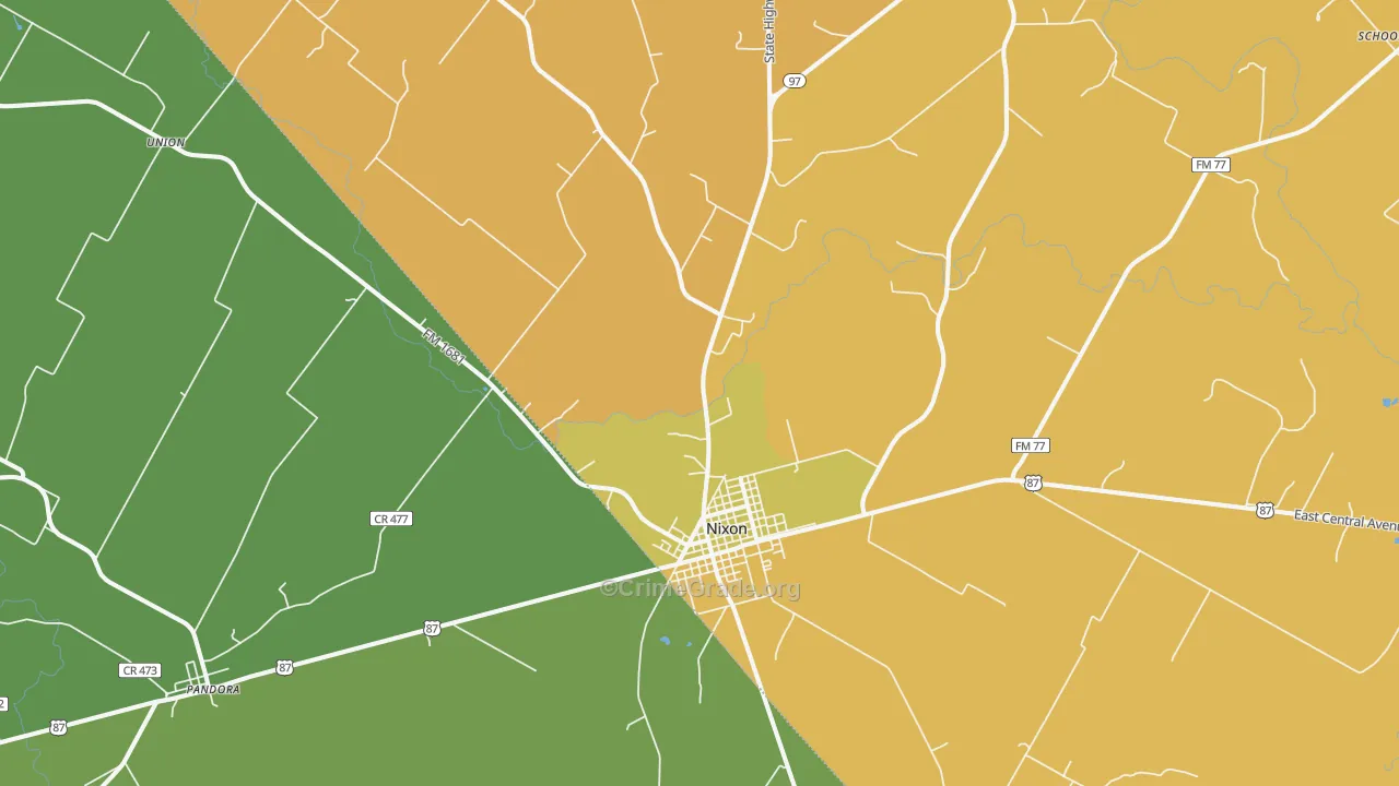 78140, TX Map of Drug-Related Crime Rates