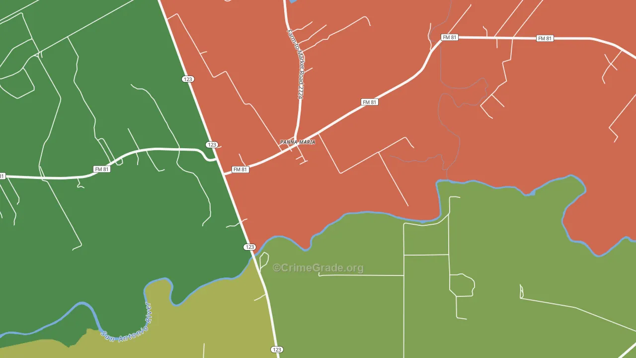 78144, TX Map of Drug-Related Crime Rates