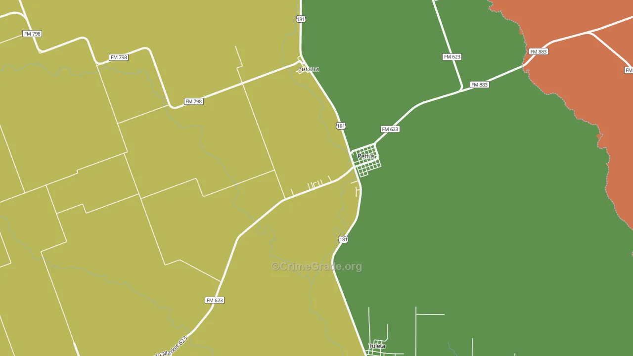 78146, TX Map of Drug-Related Crime Rates