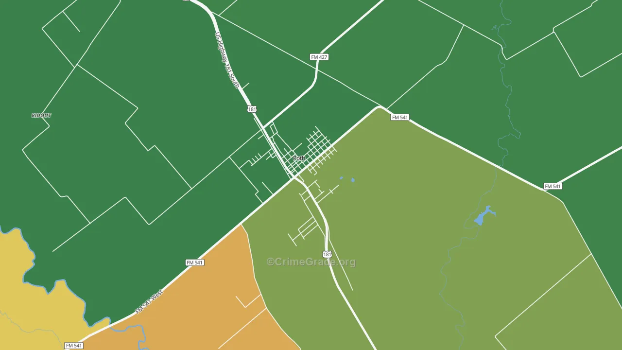 78147, TX Map of Drug-Related Crime Rates