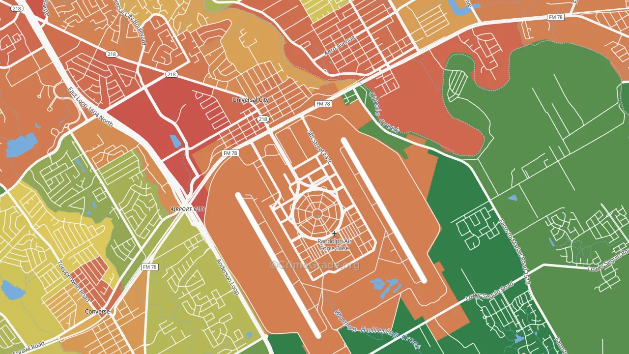 78150, TX Map of Drug-Related Crime Rates