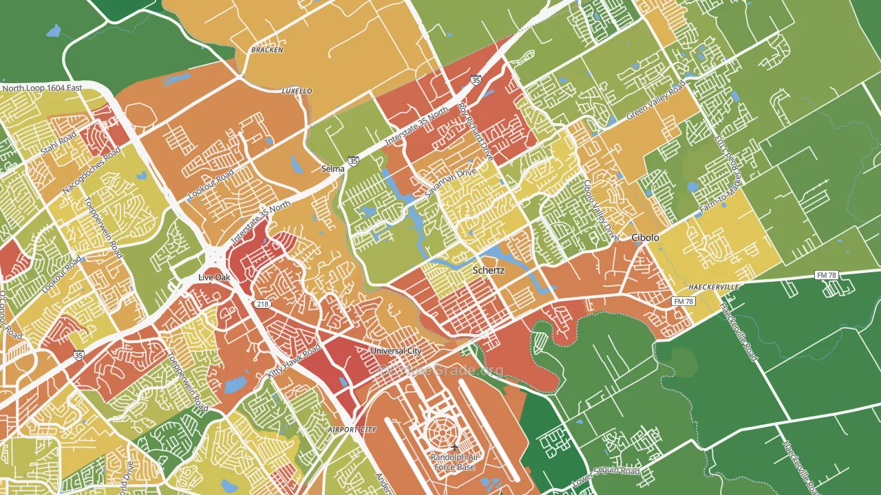 78154, TX Map of Drug-Related Crime Rates