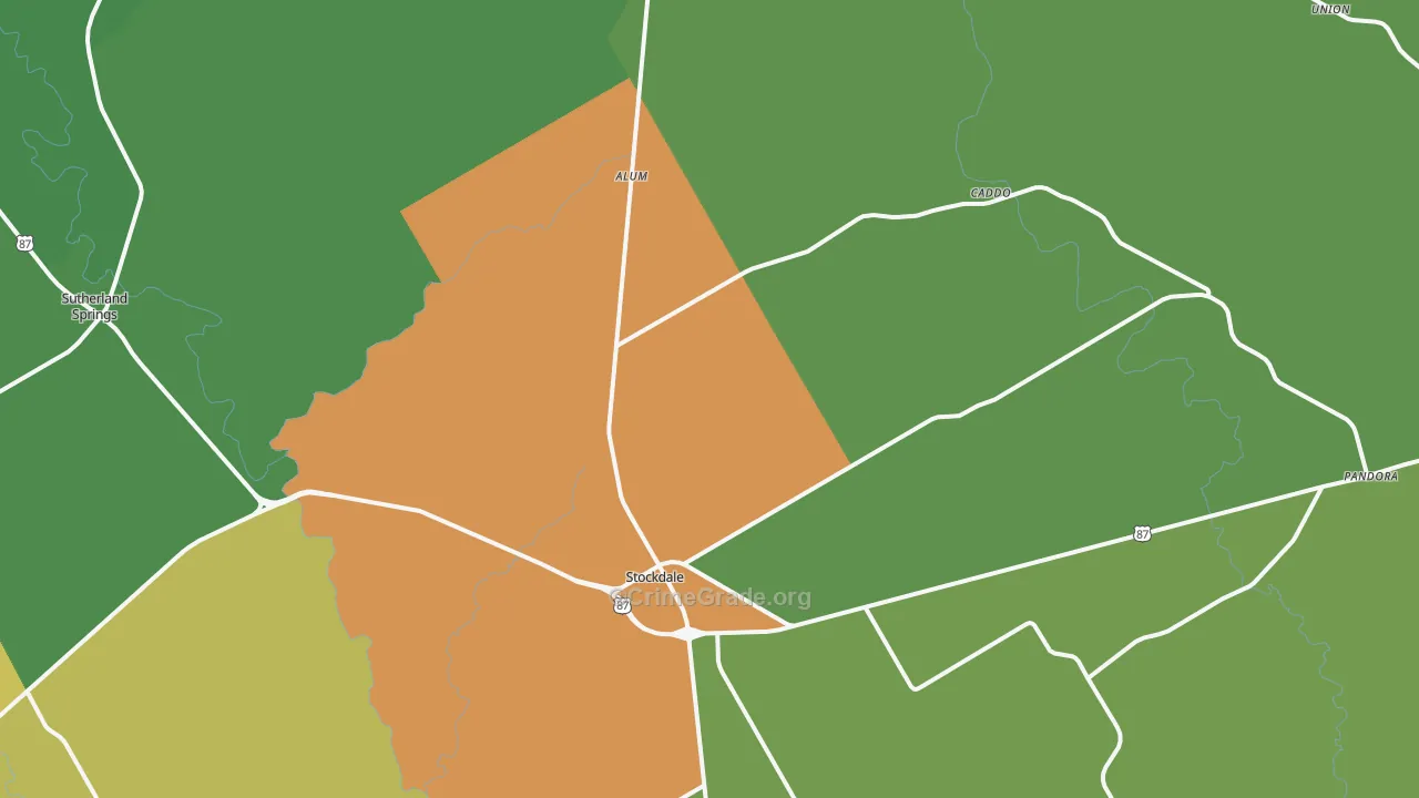 78160, TX Map of Drug-Related Crime Rates