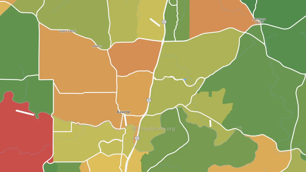 78163, TX Map of Drug-Related Crime Rates