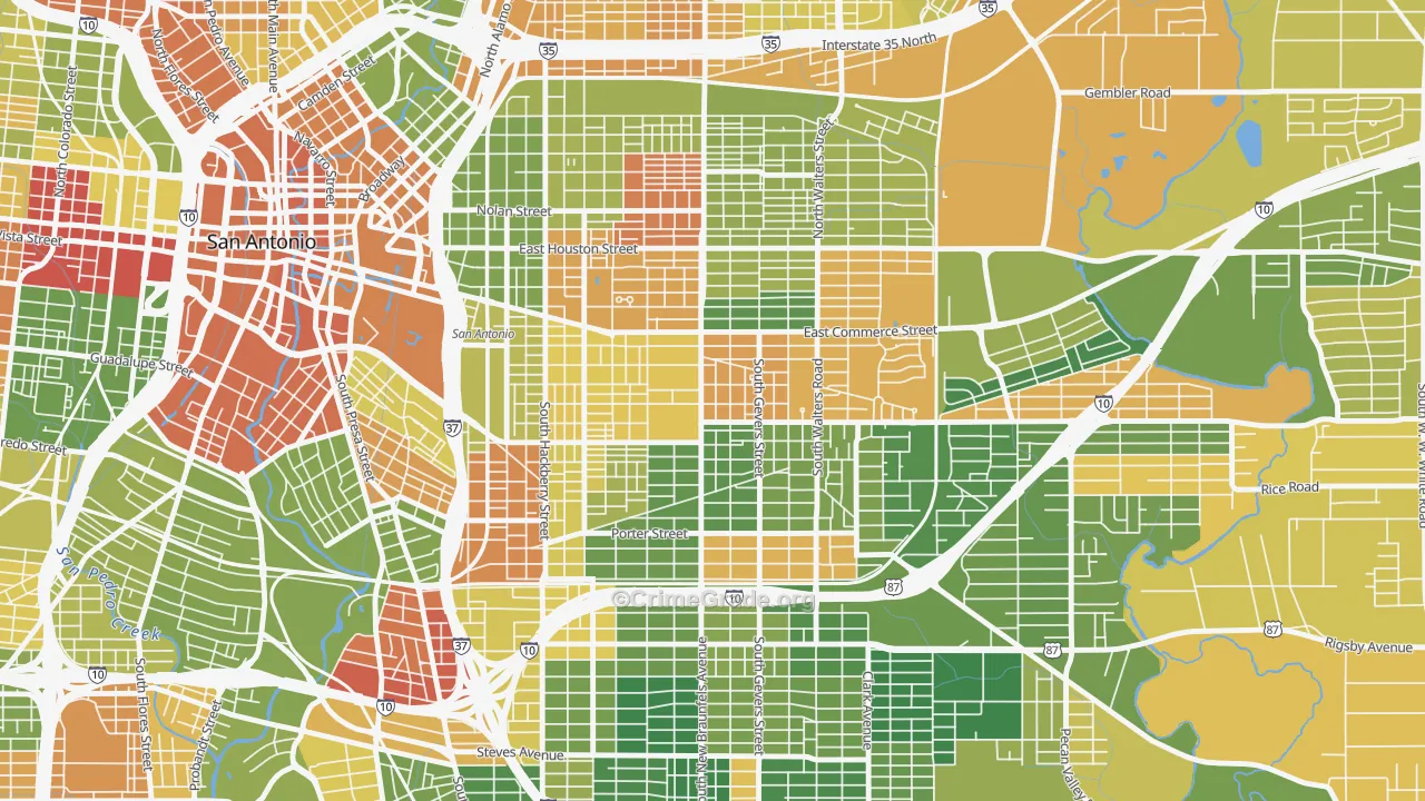 78203, TX Map of Drug-Related Crime Rates