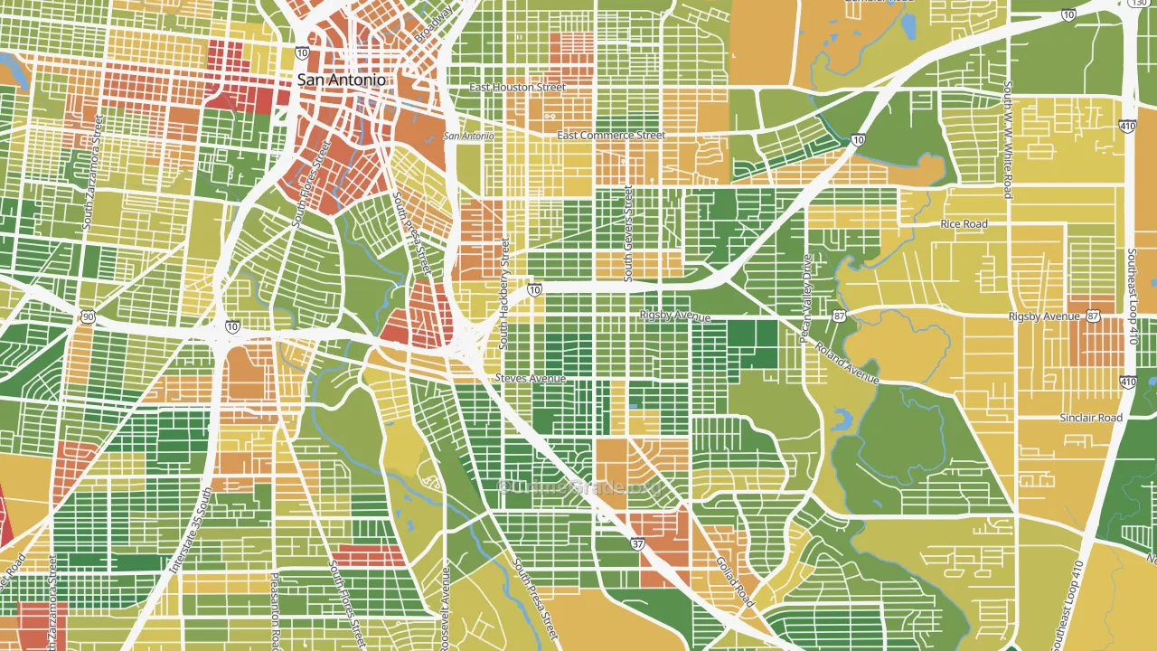78210, TX Map of Drug-Related Crime Rates