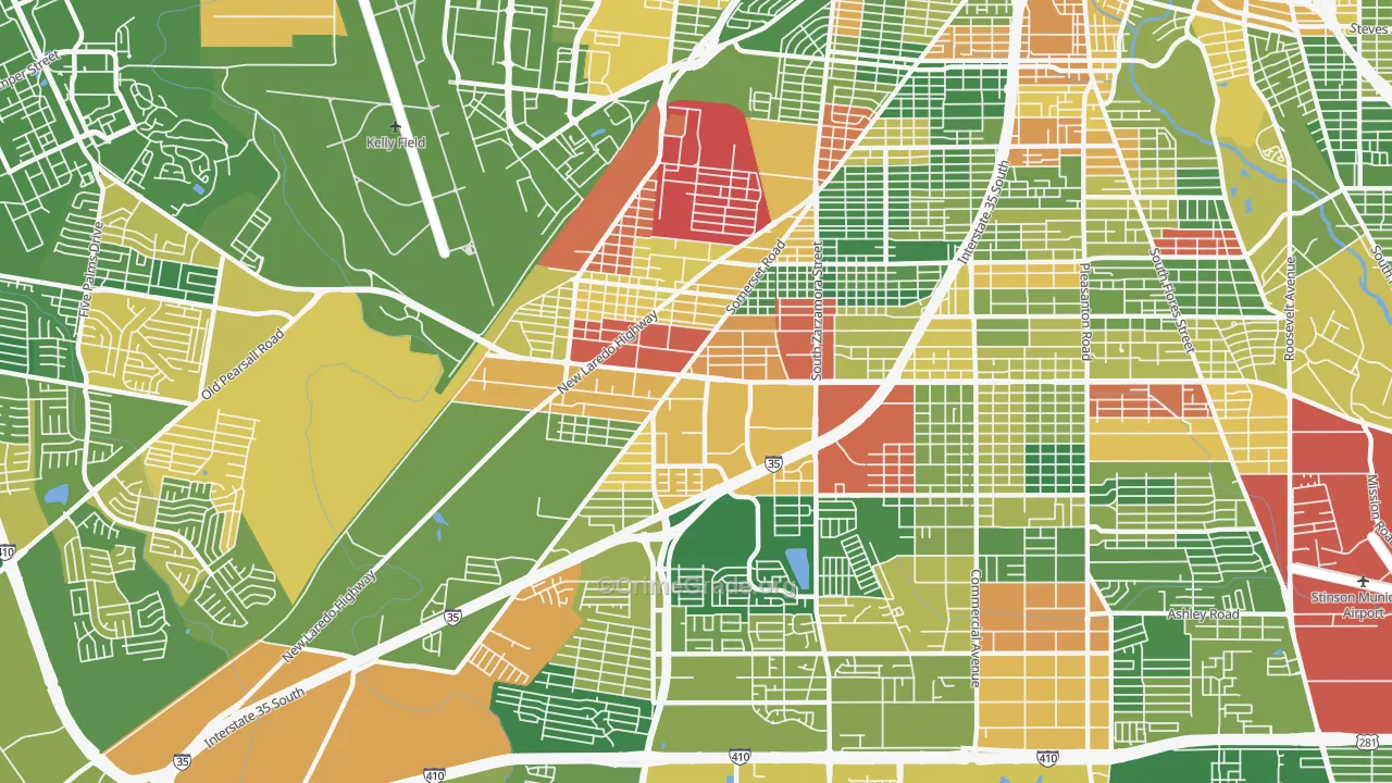 78211, TX Map of Drug-Related Crime Rates