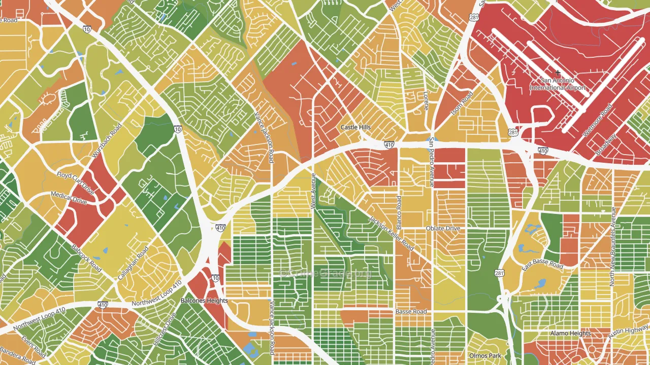 78213, TX Map of Drug-Related Crime Rates