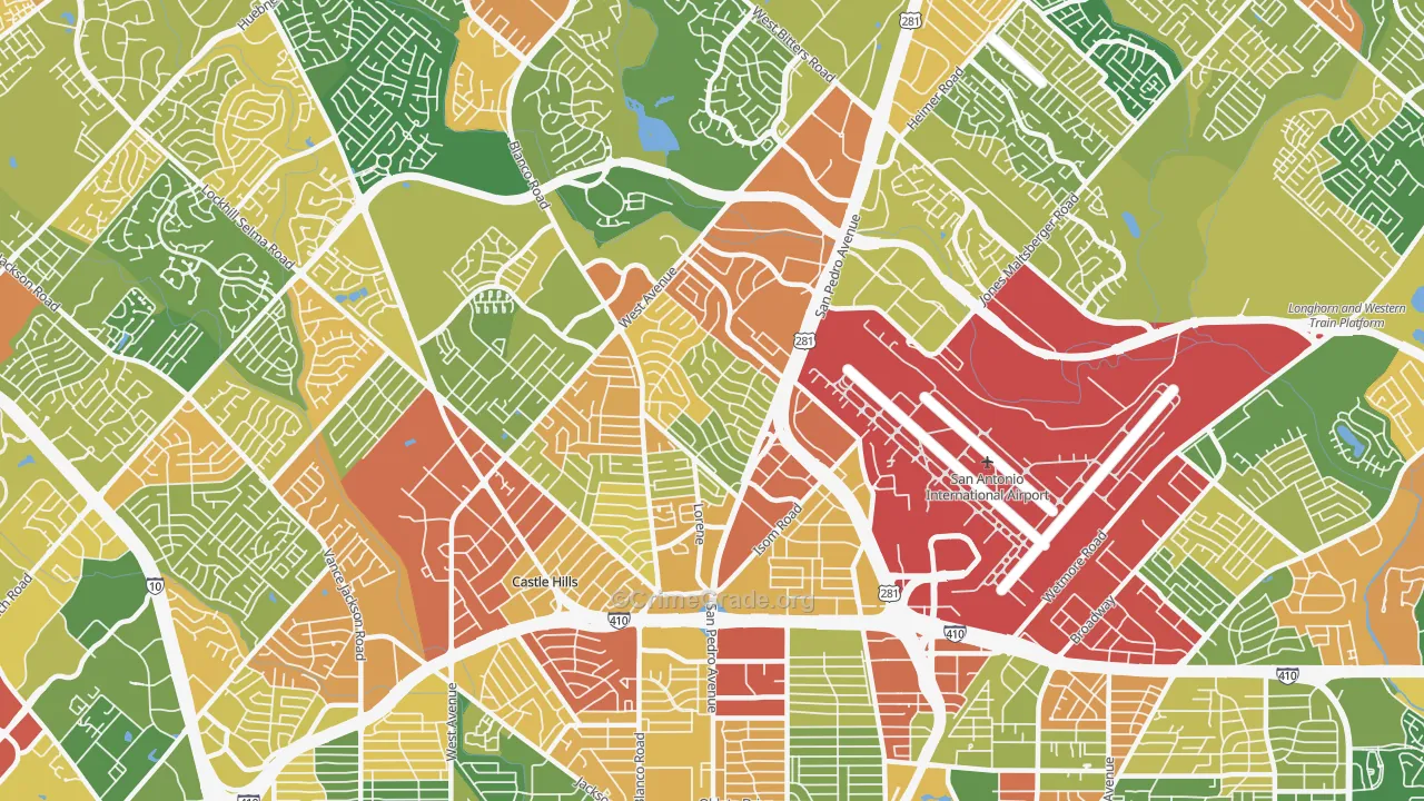 78216, TX Map of Drug-Related Crime Rates