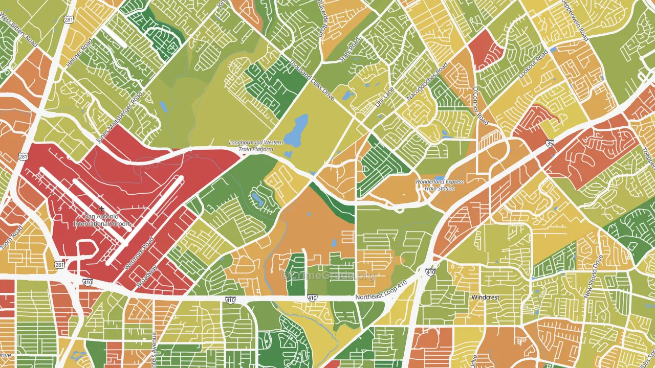 78217, TX Map of Drug-Related Crime Rates