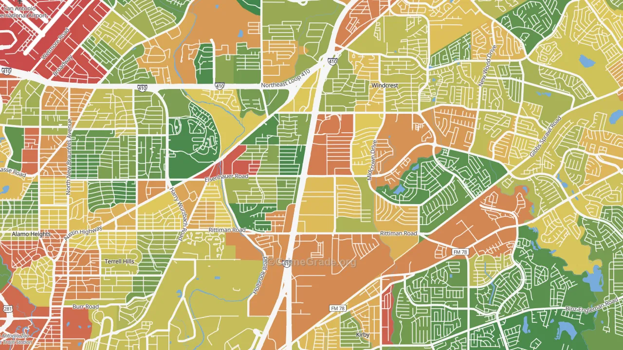 78218, TX Map of Drug-Related Crime Rates