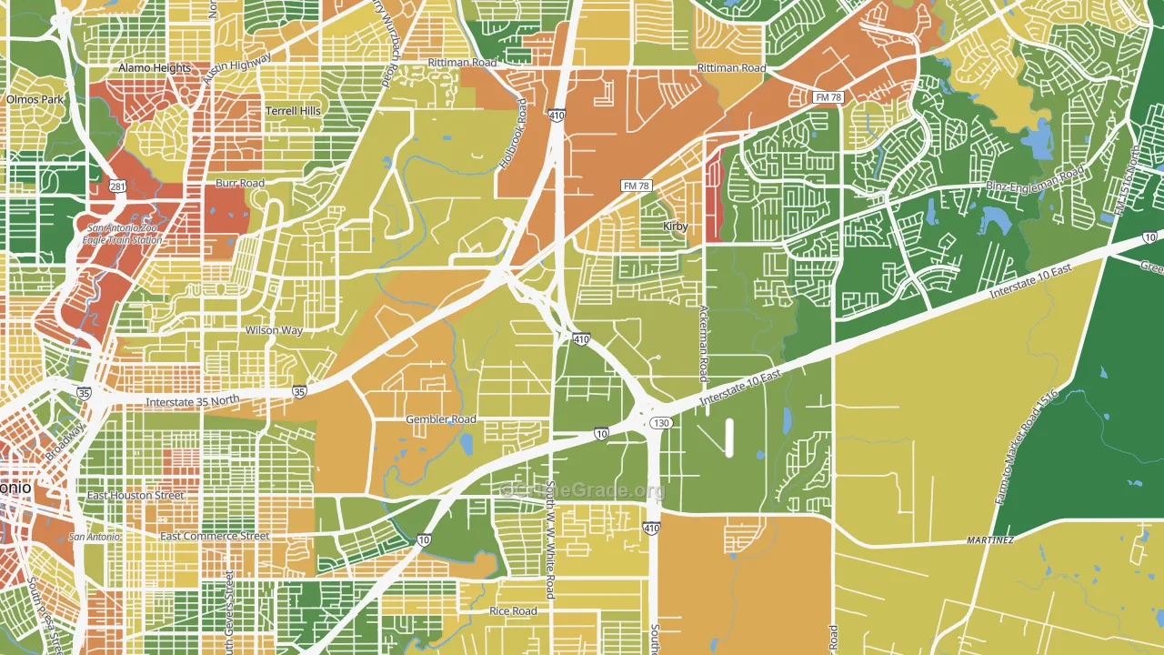 78219, TX Map of Drug-Related Crime Rates