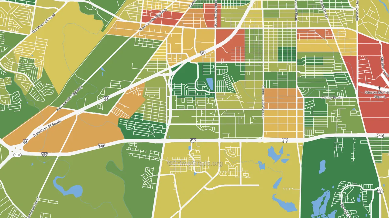 78224, TX Map of Drug-Related Crime Rates