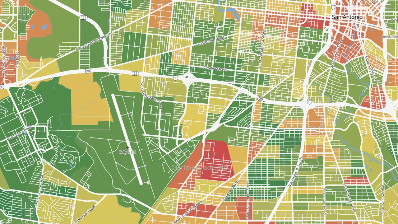 78226, TX Map of Drug-Related Crime Rates