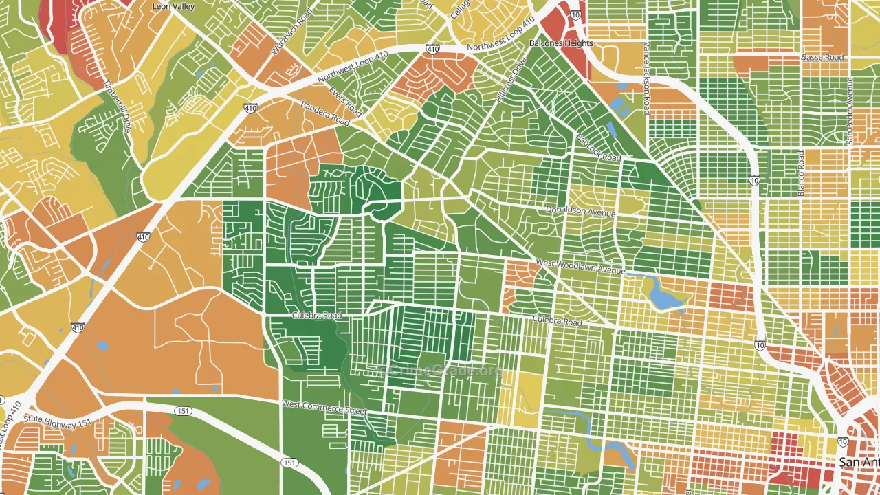 78228, TX Map of Drug-Related Crime Rates