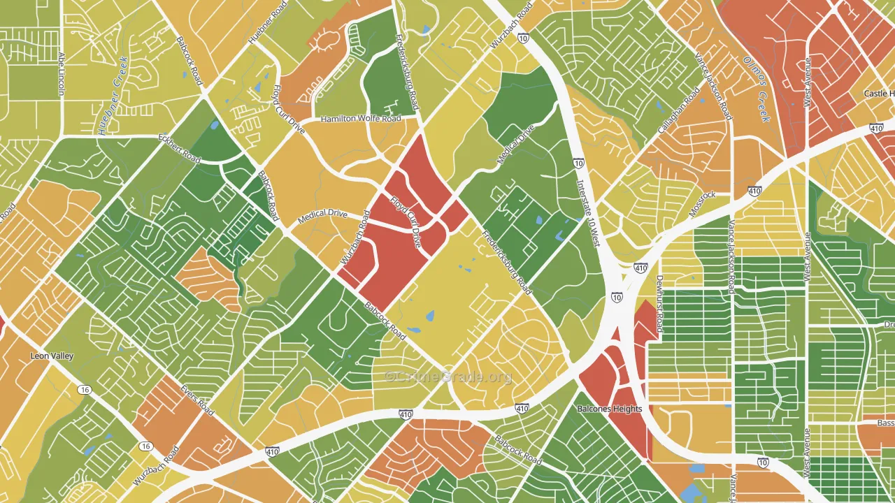 78229, TX Map of Drug-Related Crime Rates
