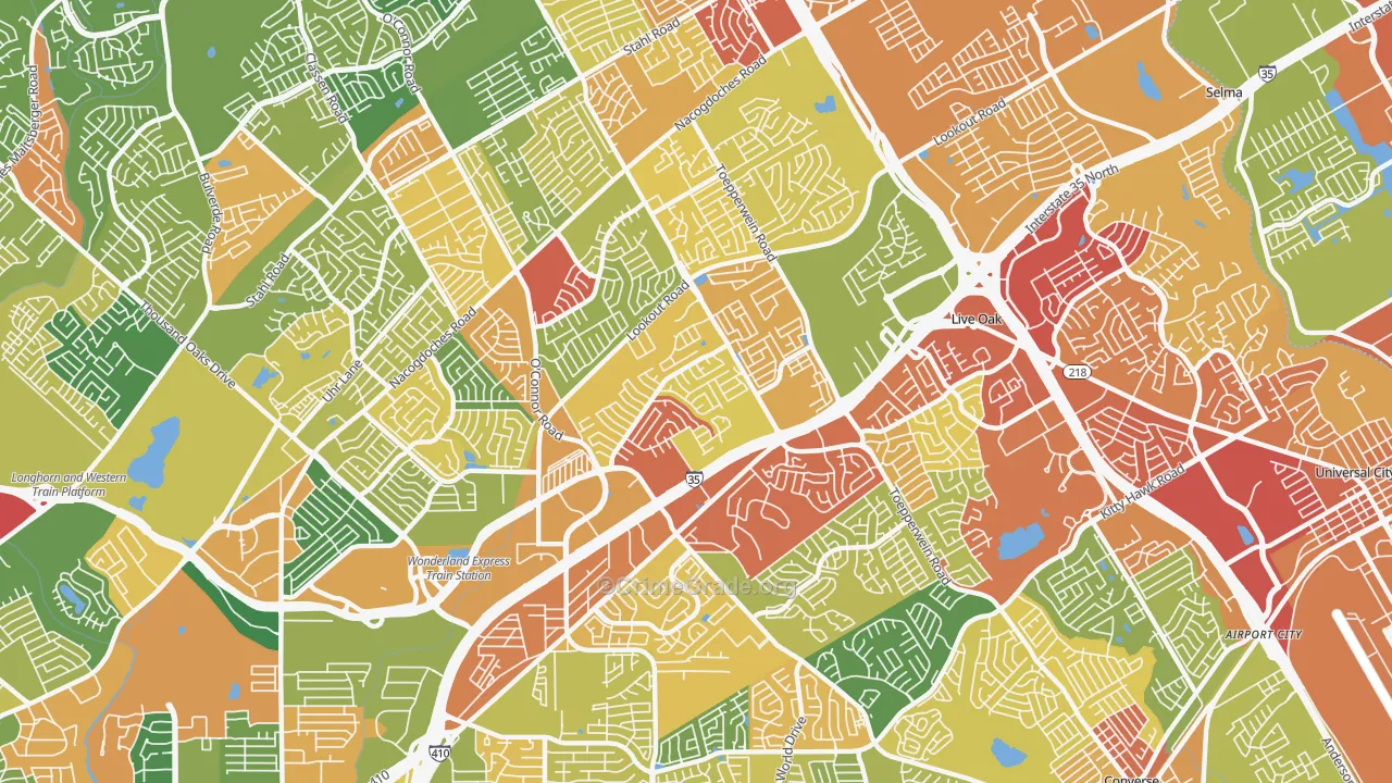 78233, TX Map of Drug-Related Crime Rates