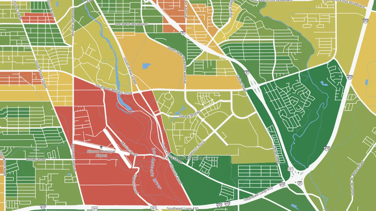 78235, TX Map of Drug-Related Crime Rates