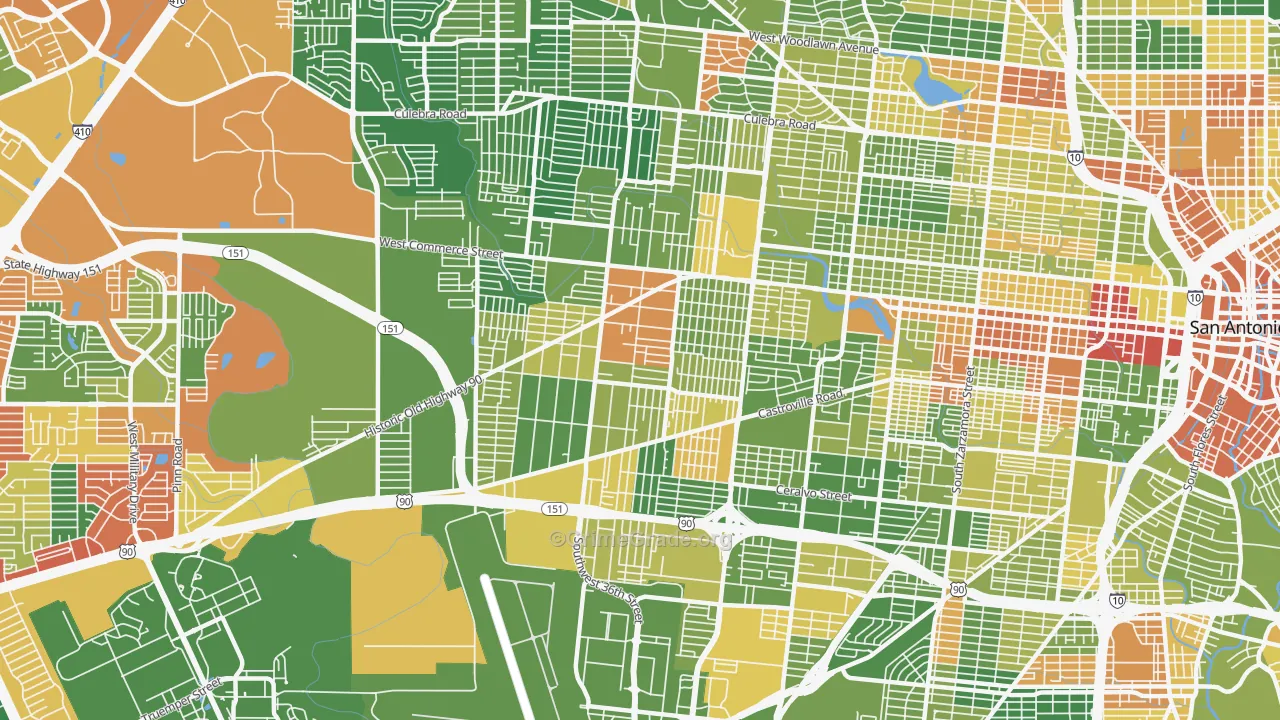 78237, TX Map of Drug-Related Crime Rates