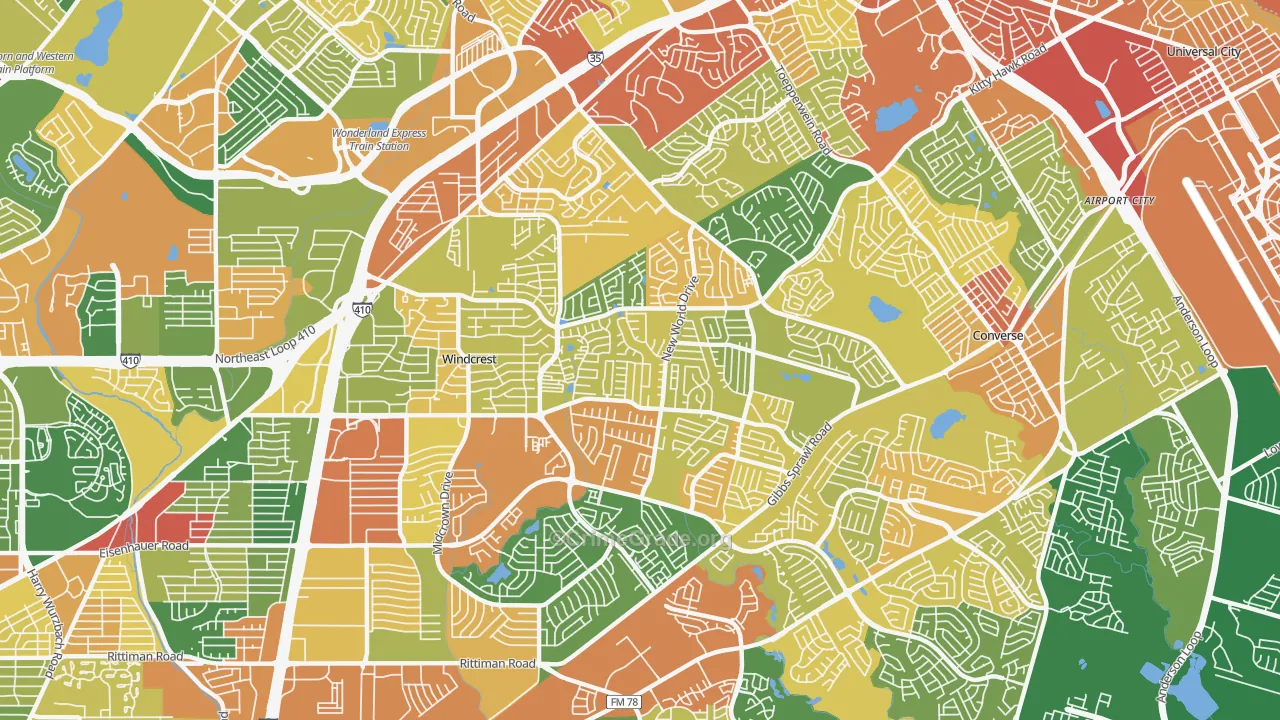 78239, TX Map of Drug-Related Crime Rates