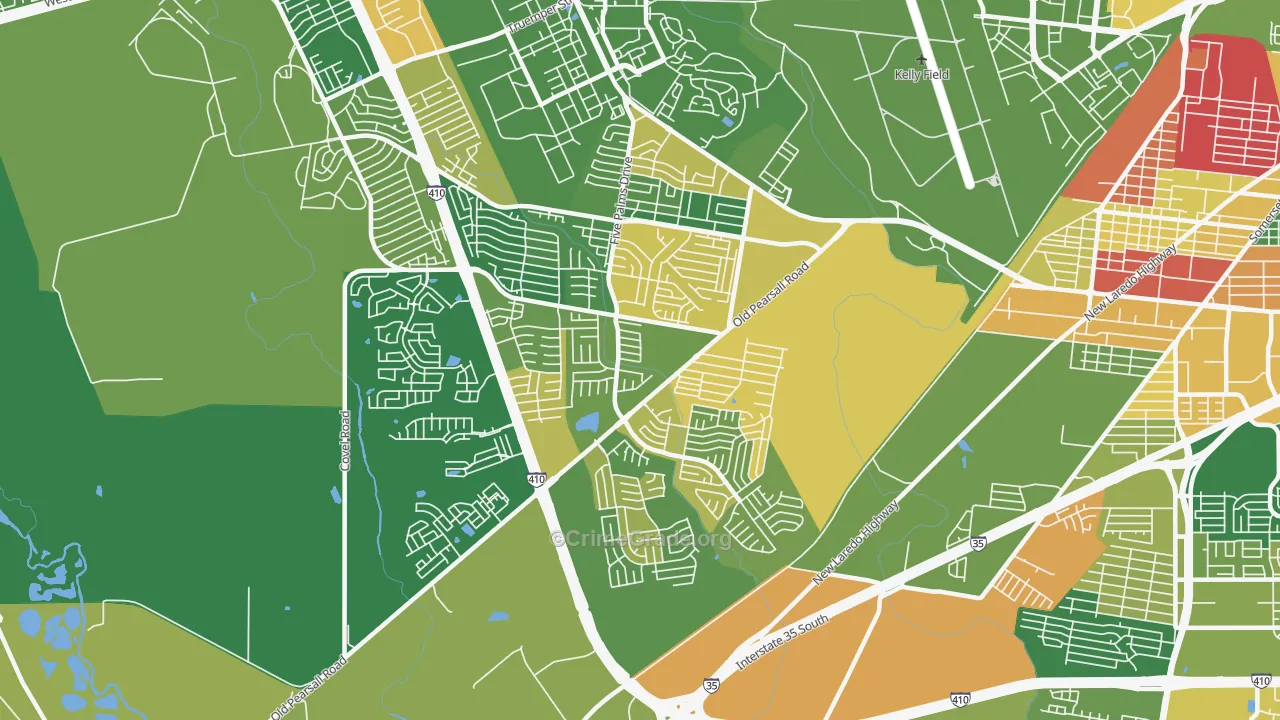78242, TX Map of Drug-Related Crime Rates