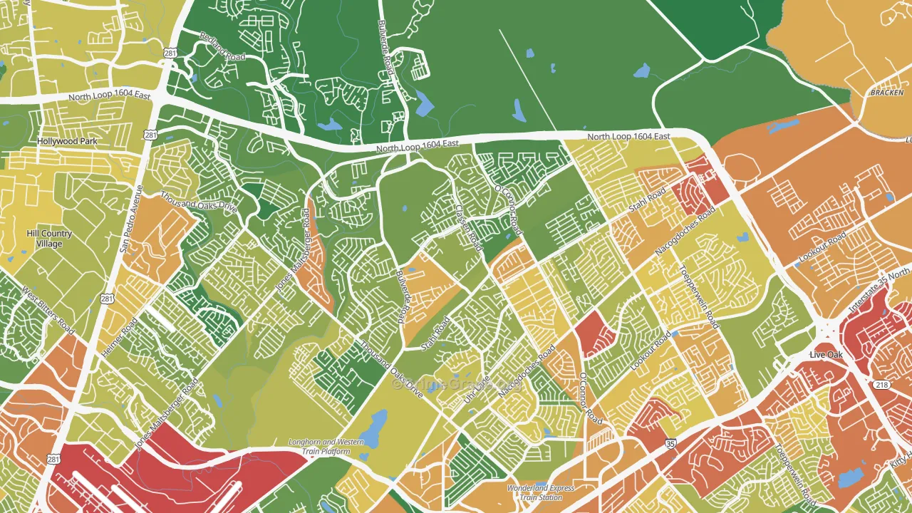 78247, TX Map of Drug-Related Crime Rates