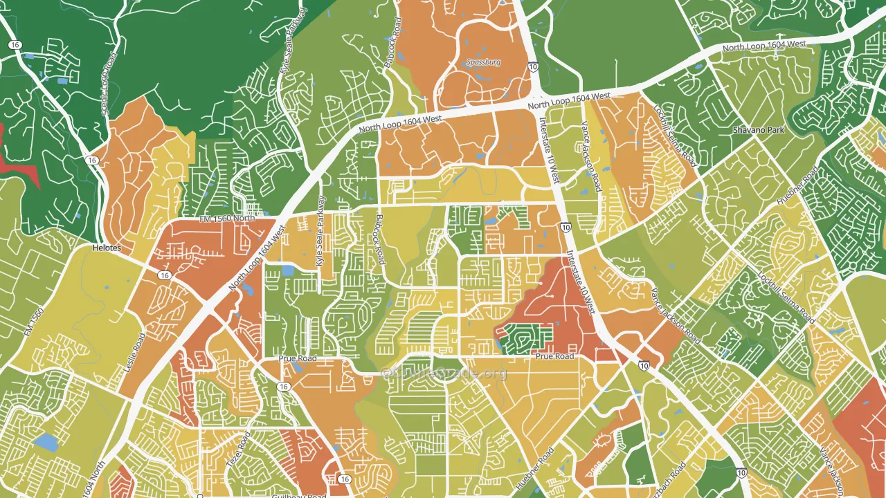 78249, TX Map of Drug-Related Crime Rates