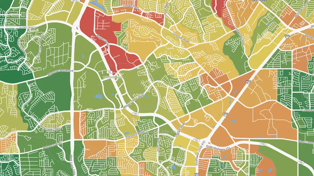 78251, TX Map of Drug-Related Crime Rates