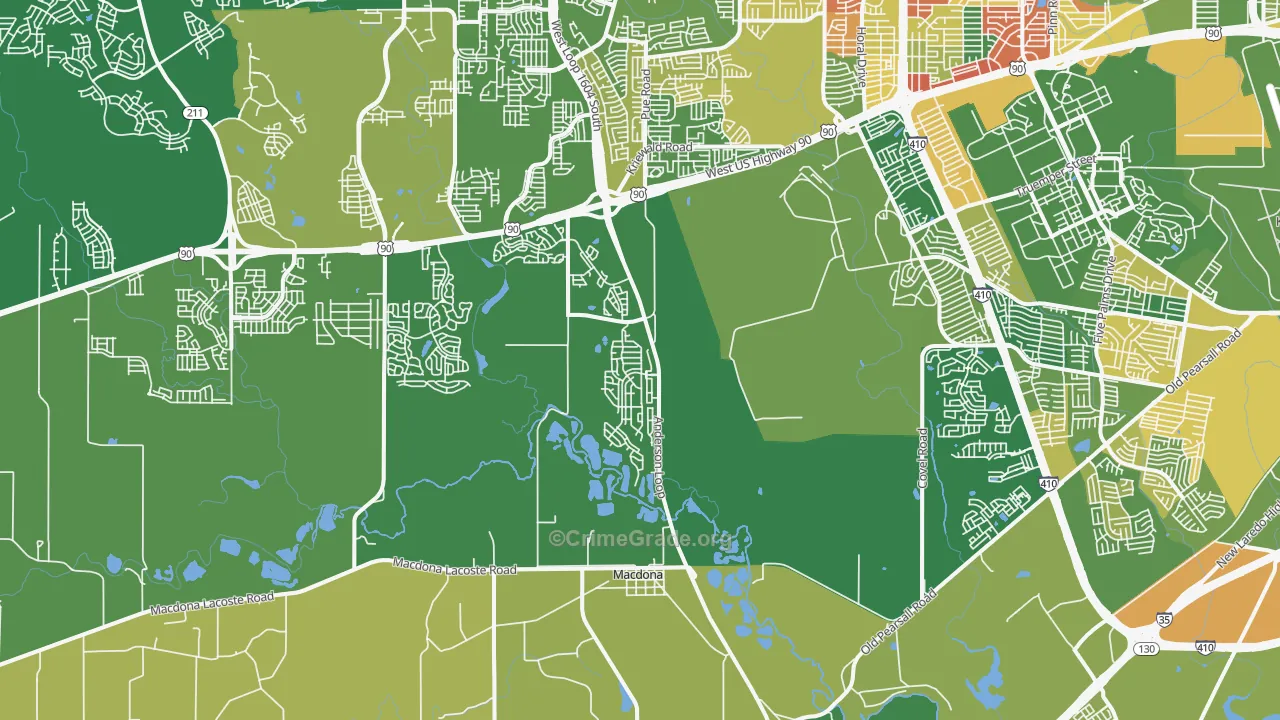 78252, TX Map of Drug-Related Crime Rates